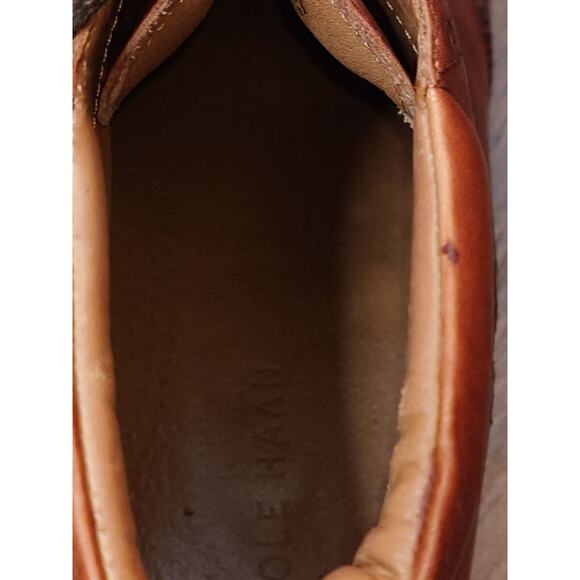 Cole Haan Wingtip Oxford Chukka Burnished Brown Leather Boots Mens Size 10 M - Picture 12 of 14